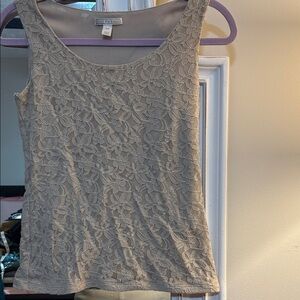 Dana Buchman tan/nude Lace Tank Top